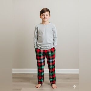 Youth Wondershop Kids Pajama Pants Plaid Green Red Blue Holiday Size 8